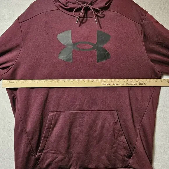 Under Armor Cold Gear Men's Red Loose Fitting Hoodie Sweatshirt Size Large - Picture 5 of 8